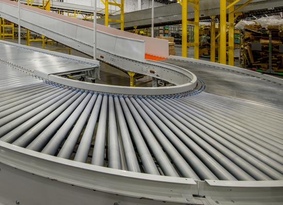 Conveyor system at a factory